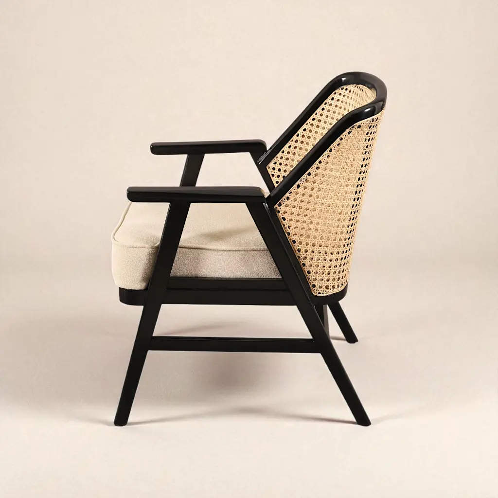 Arlo Cane Accent Chair- Side Angle.webp