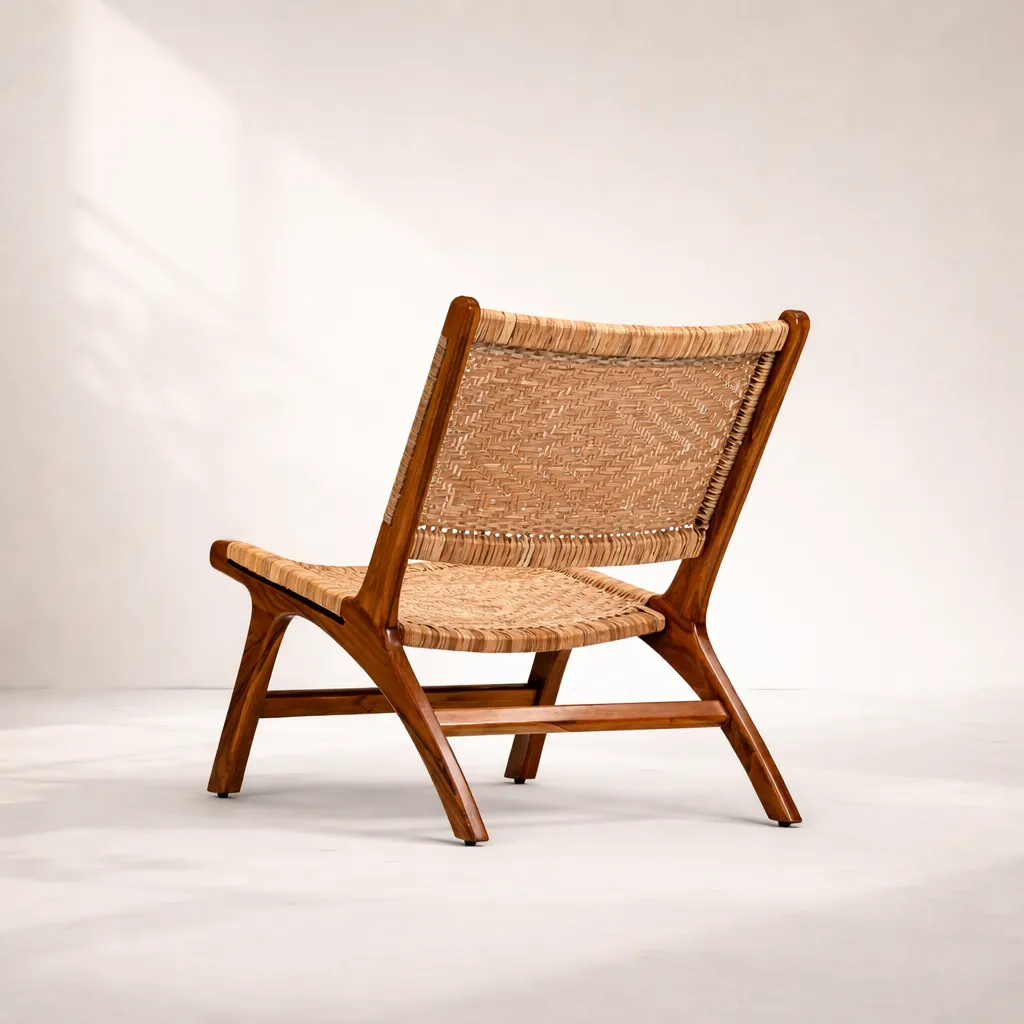 BALI WOVEN TEAK LOUNGE CHAIR Back.webp