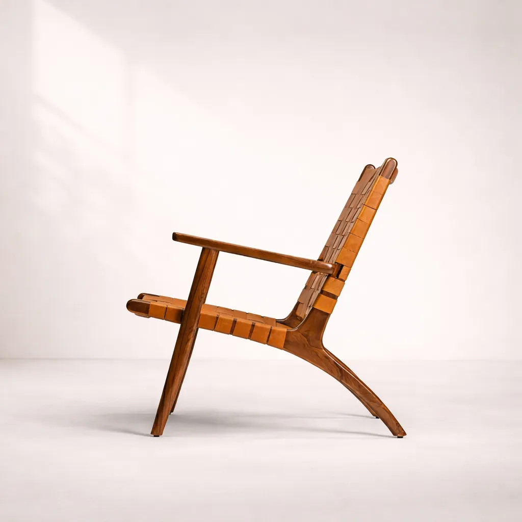 BALI WOVEN TEAK LOUNGE ARMCHAIR Side.webp