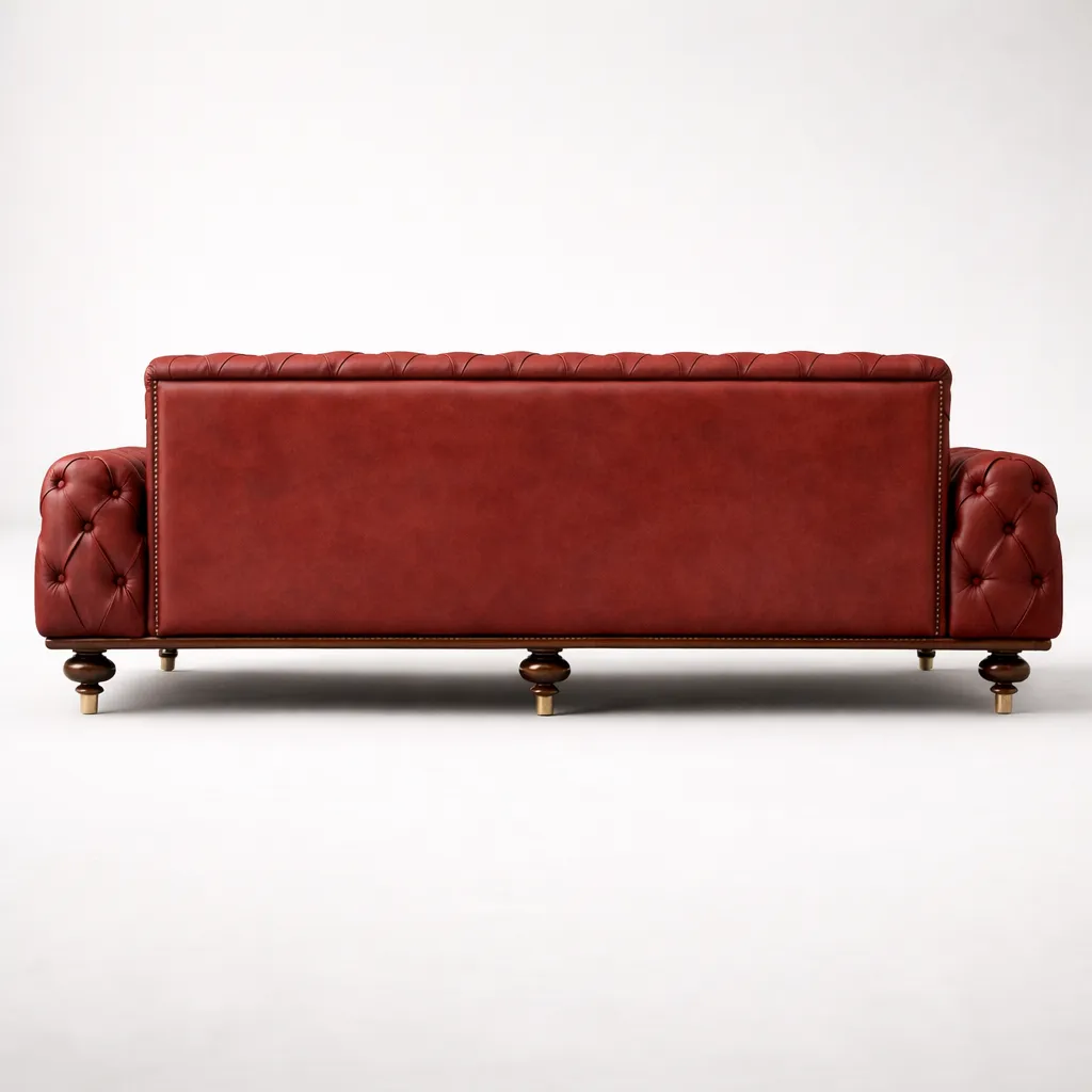 GULMOHAR TEAK CHESTERFIELD SOFA Back.webp