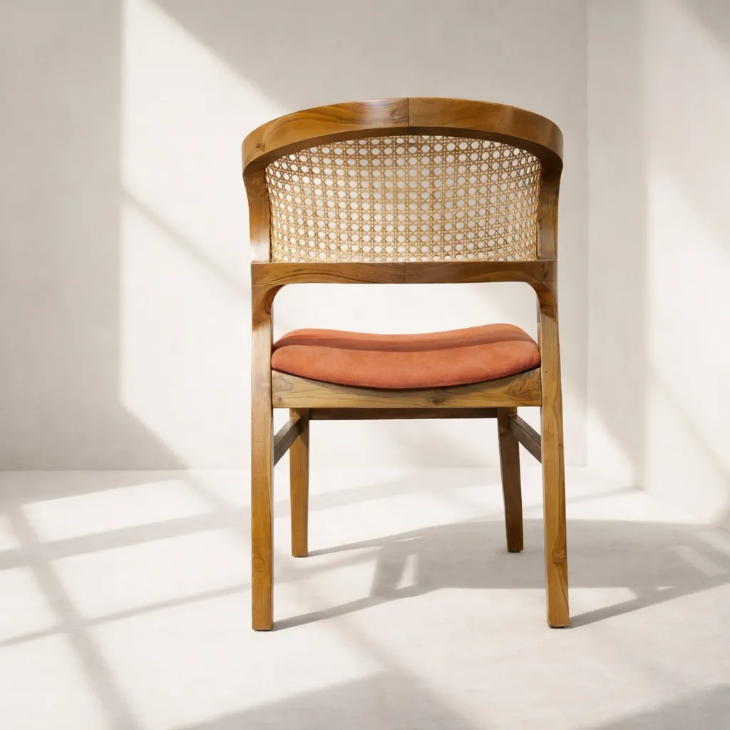 MAYA TEAK RATTAN CHAIR Back Angle.webp