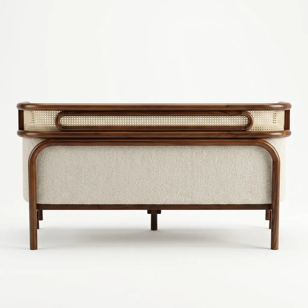 Kaveri Teak Sofa Back White Fabric .webp