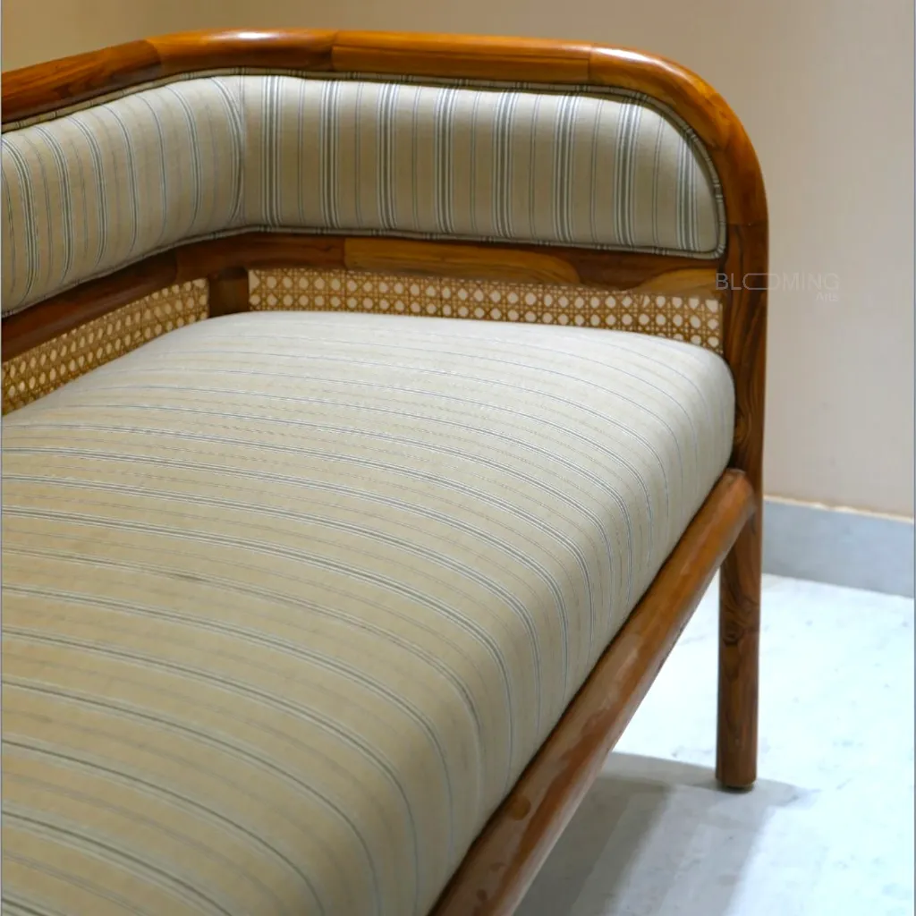 Aravalli Rattan Dinning Bench Fabric .webp