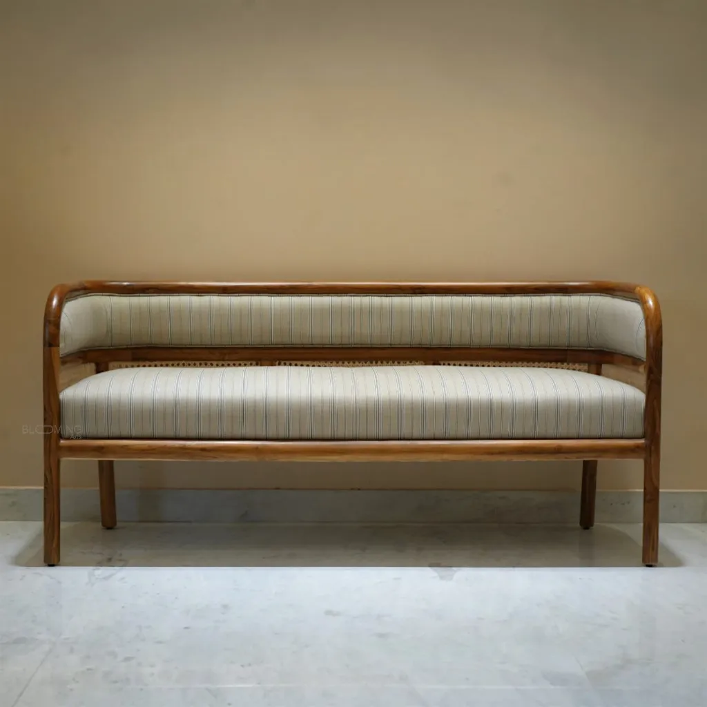 Aravalli Rattan Dinning Bench Front .webp