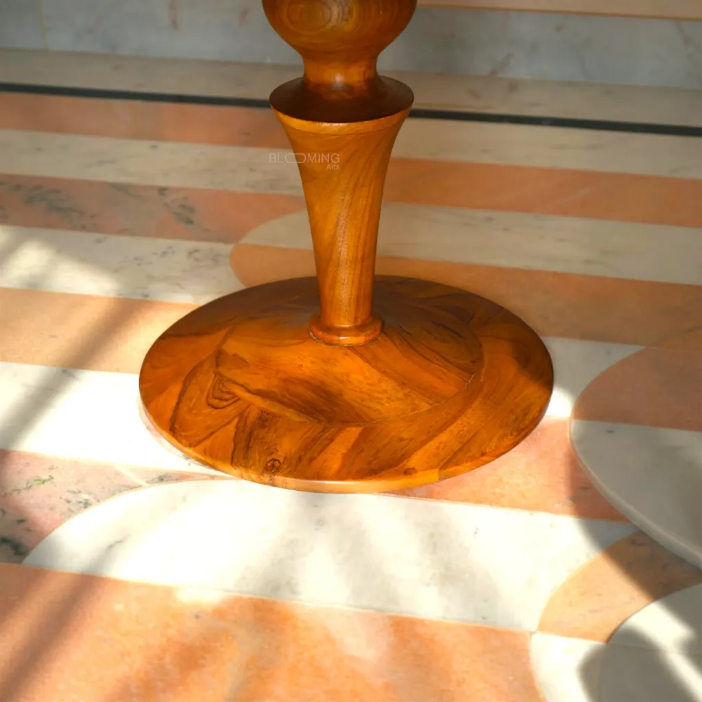 Aravalli Teak Wood Side Table Closeup .webp
