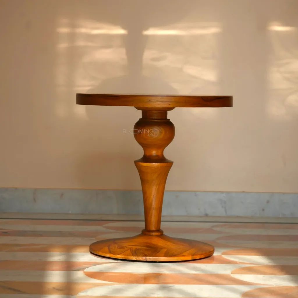 Aravalli Teak Wood Side Table Front .webp