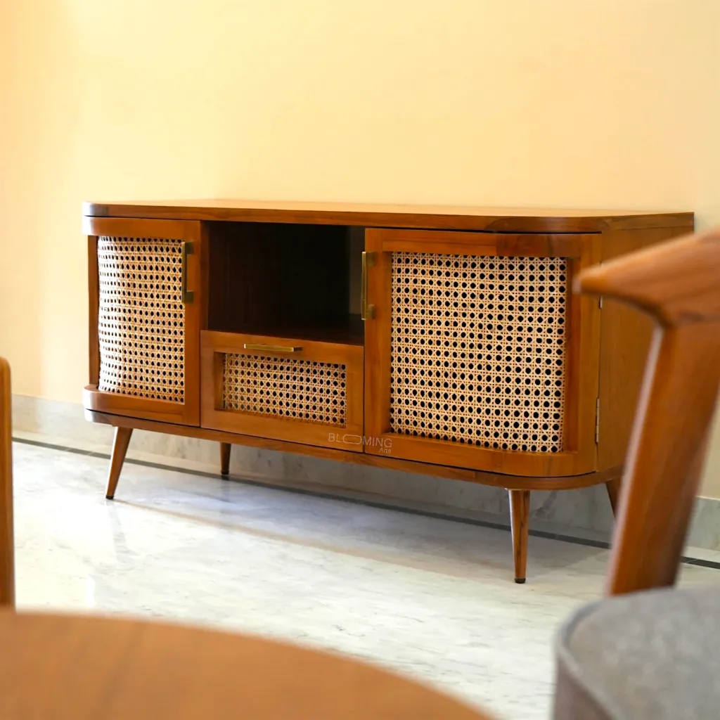 Aravalli Teak Wood TV Unit lifestyle .webp