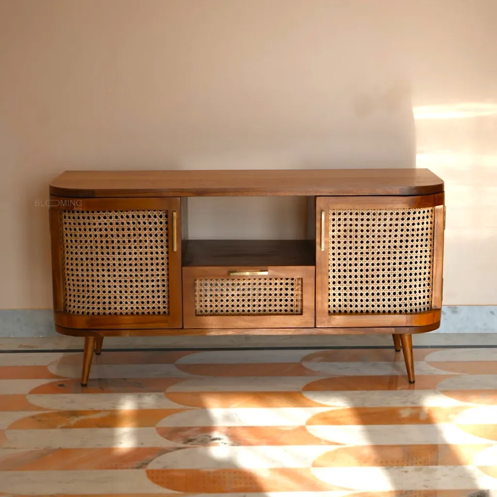 Aravalli Teak Wood TV Unit Top .webp