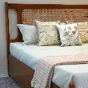 Aravalli Rattan Box Bed in Teak Wood Closeup .webp