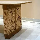 Aravalli Rattan Dining Table in Teak Wood Rattan Details .webp