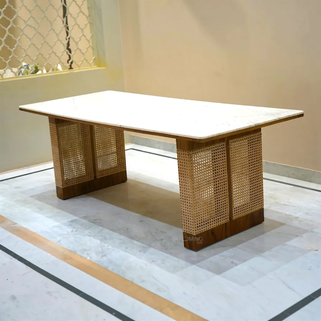 Aravalli Rattan Dining Table in Teak Wood Main .webp