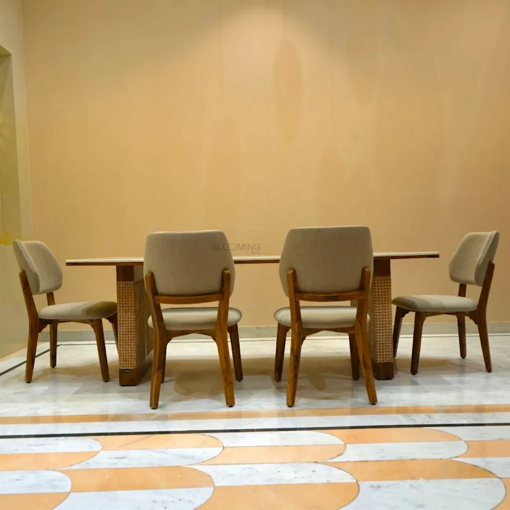 Aravalli Rattan Dining Table in Teak Wood .webp