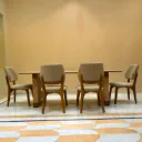 Aravalli Rattan Dining Table in Teak Wood .webp