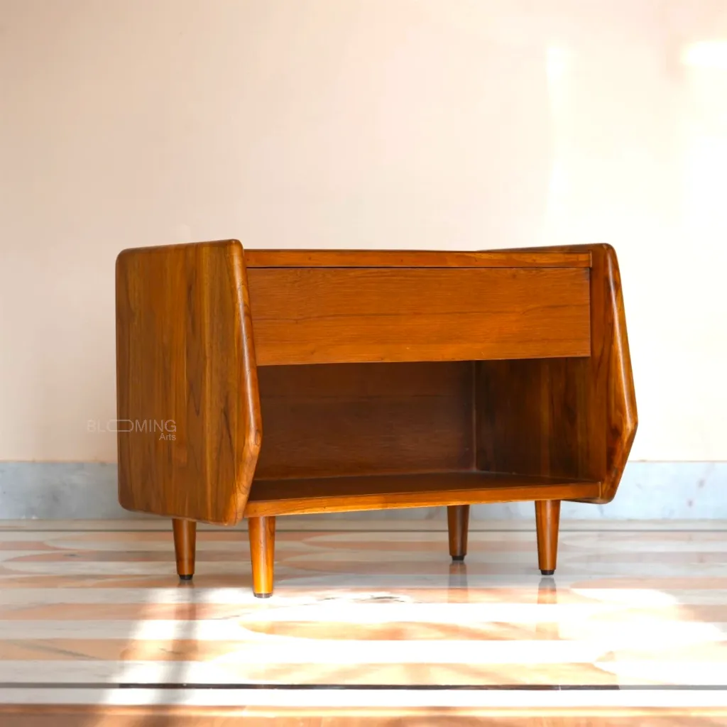 Aravalli Teak Wood Bedside Table .webp