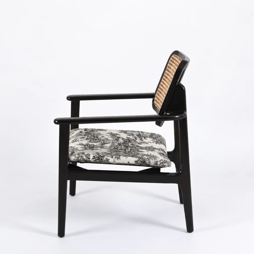 Makalu Rattan Armchair in Teak Wood Side View .webp