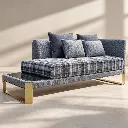 Elegant Plaid Chaise in Sunlit Studio.webp