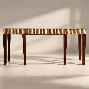 Ribbed Console in Teak .webp