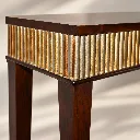 Fluted Gold-Trimmed Walnut Table .webp