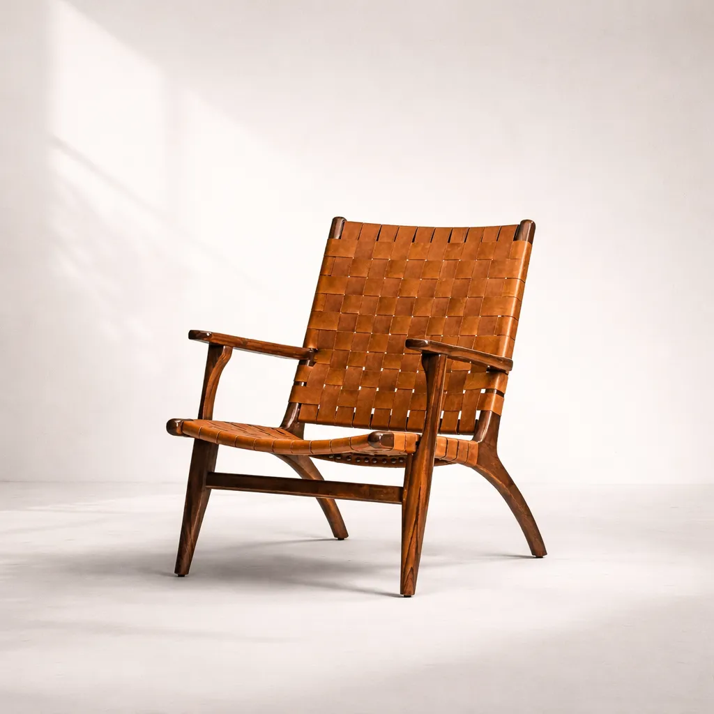 [BA-CHR-002-TW] BALI WOVEN TEAK LOUNGE ARMCHAIR