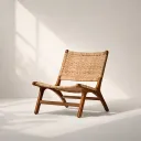 BALI WOVEN TEAK LOUNGE ARMCHAIR