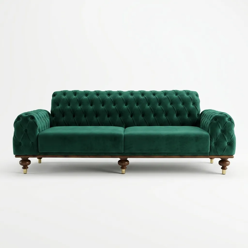 GULMOHAR TEAK CHESTERFIELD SOFA