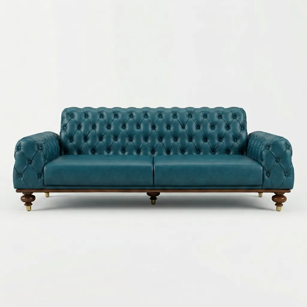 GULMOHAR TEAK CHESTERFIELD SOFA