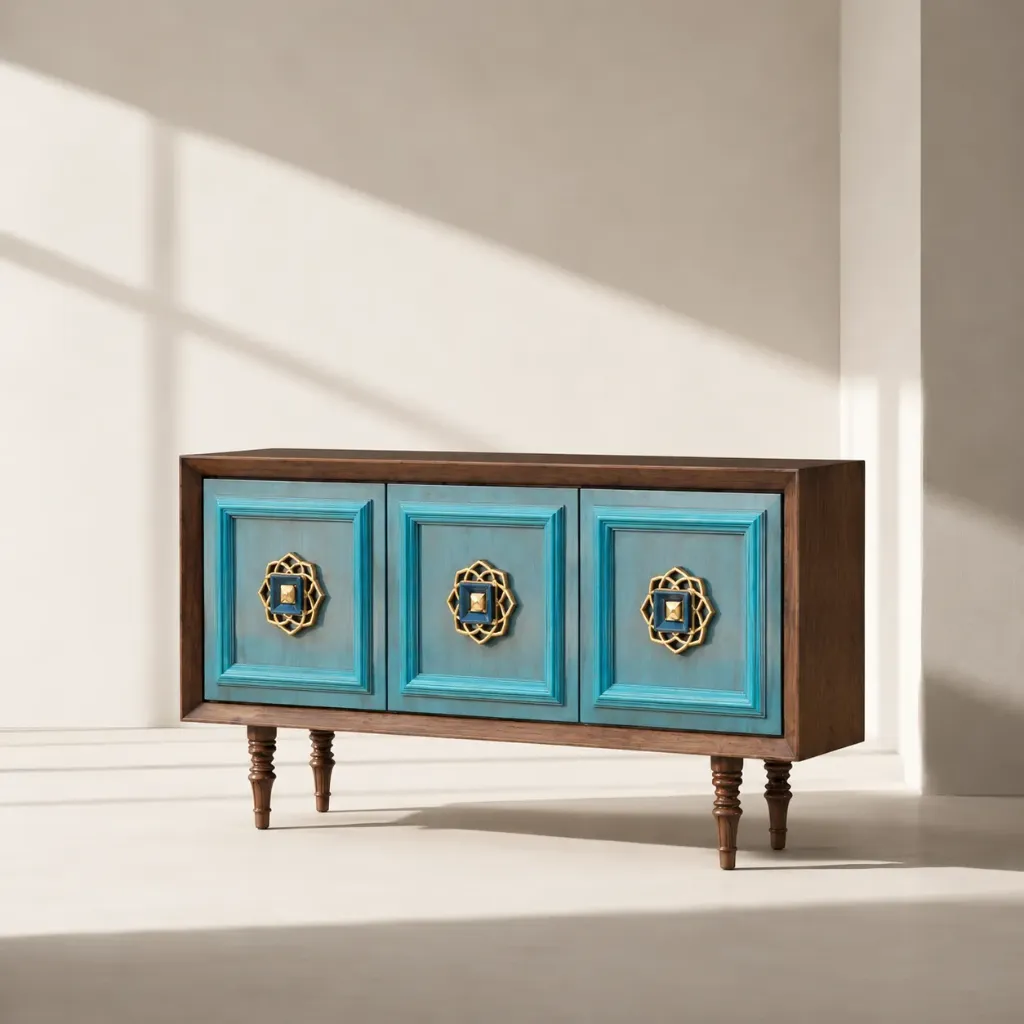 Blue Tanus Teak Side Board