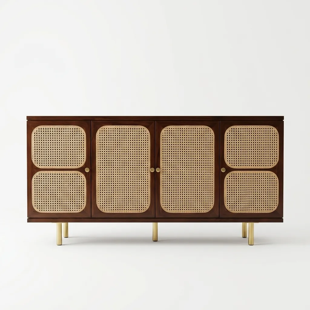 Ronic Rattan Side Board in Teak