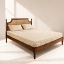 Sukoon Rattan Bed in Teak Wood