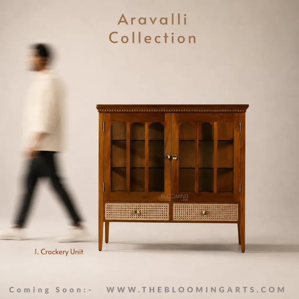 Aravalli Teak Wood Crockery Unit