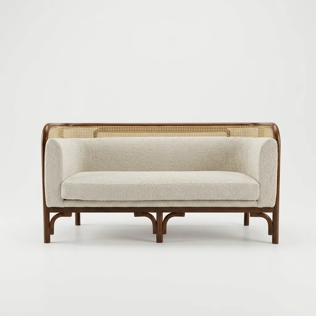 Kaveri Teak Wood Sofa with Rattan