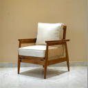 Aravalli Rattan Lounge Chair in Solid Teak Wood