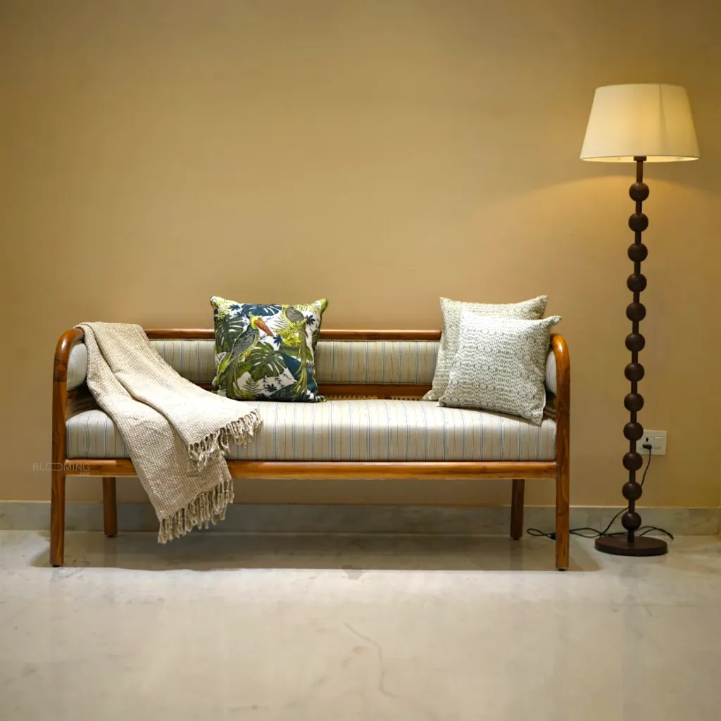 Aravalli Rattan Dining Bench in Teak Wood (Natural)