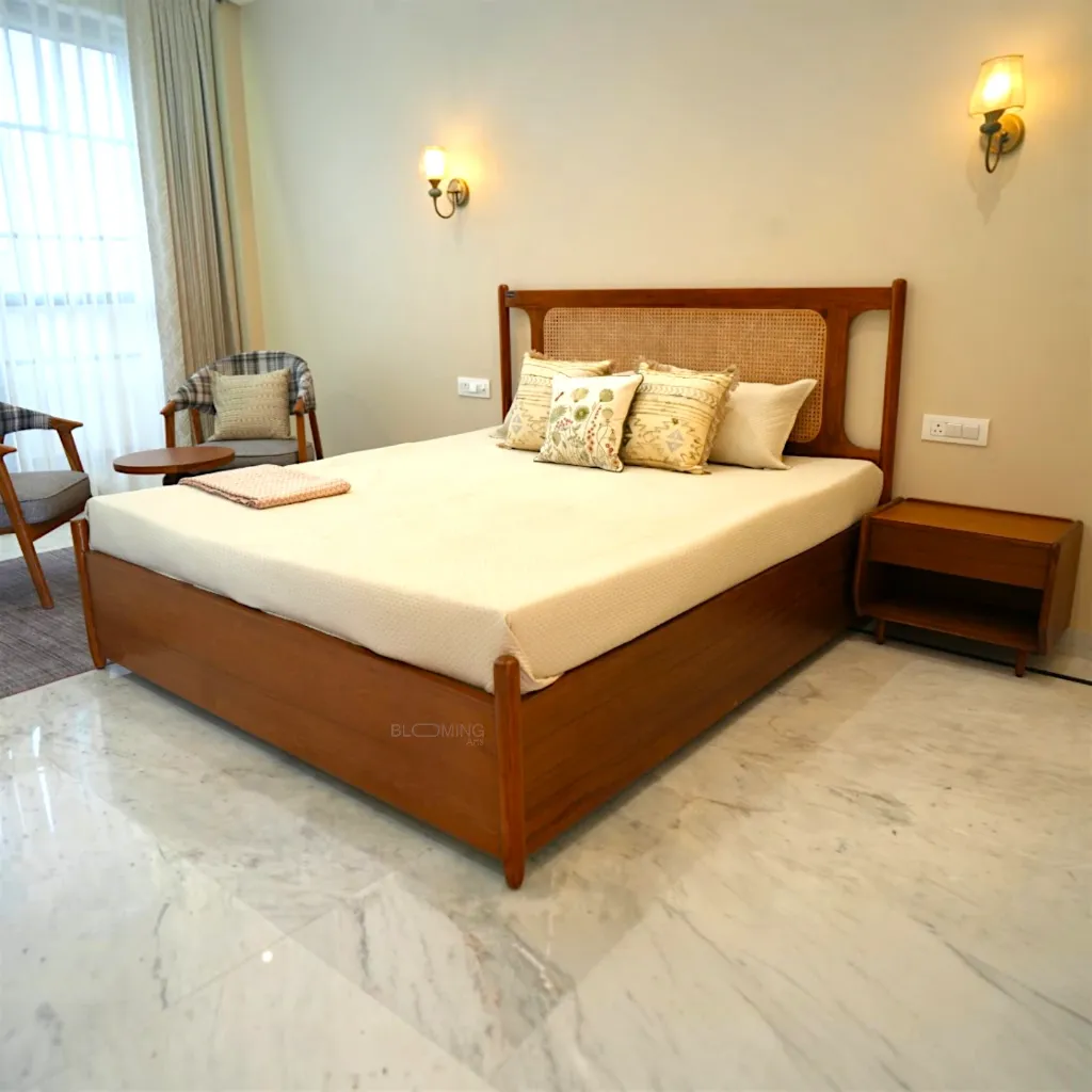 Aravalli Rattan Box Bed in Teak Wood (Normal)