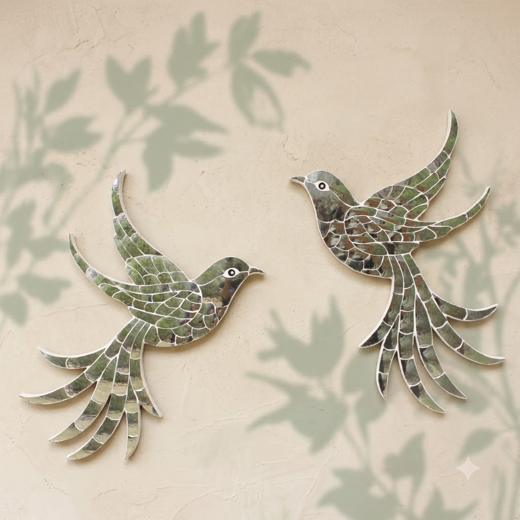 Thikri Silver Bird Wall Installation