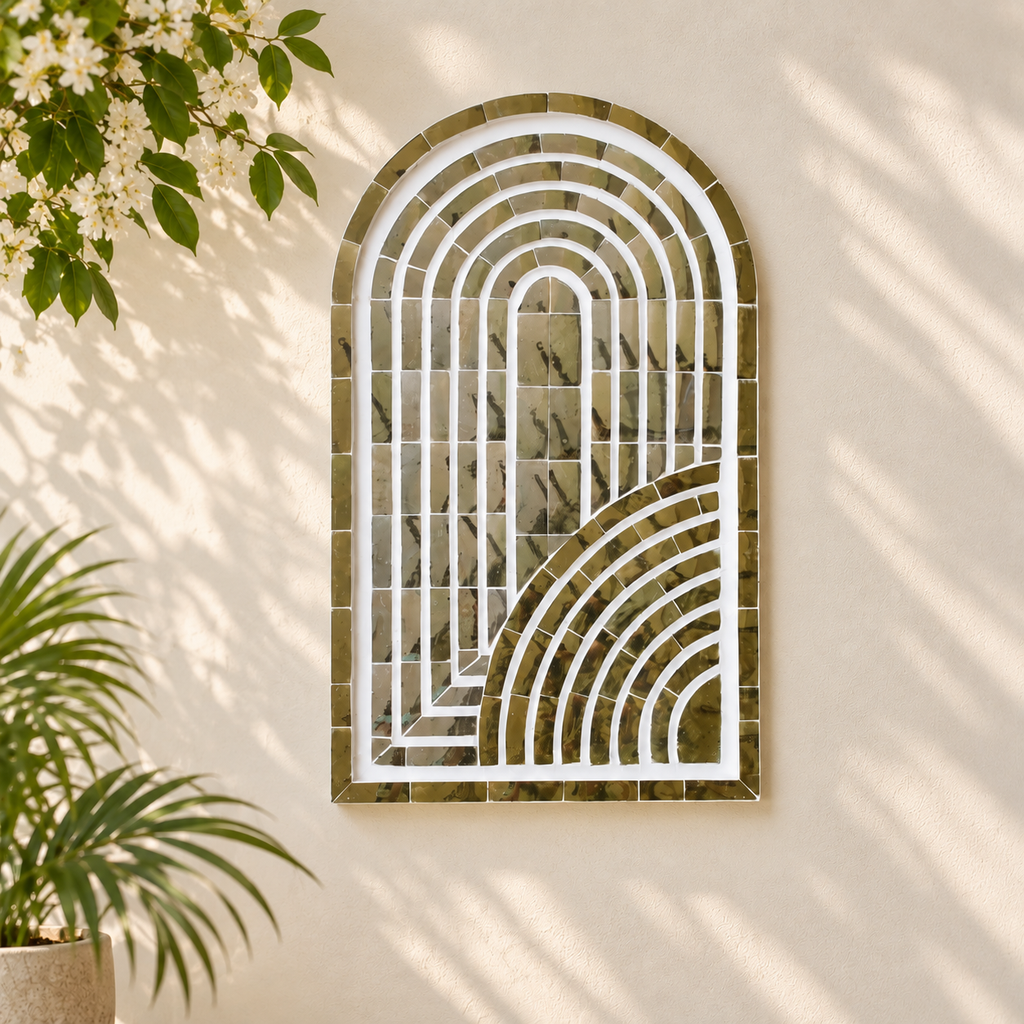 Arched Thikri Mirror Artwork