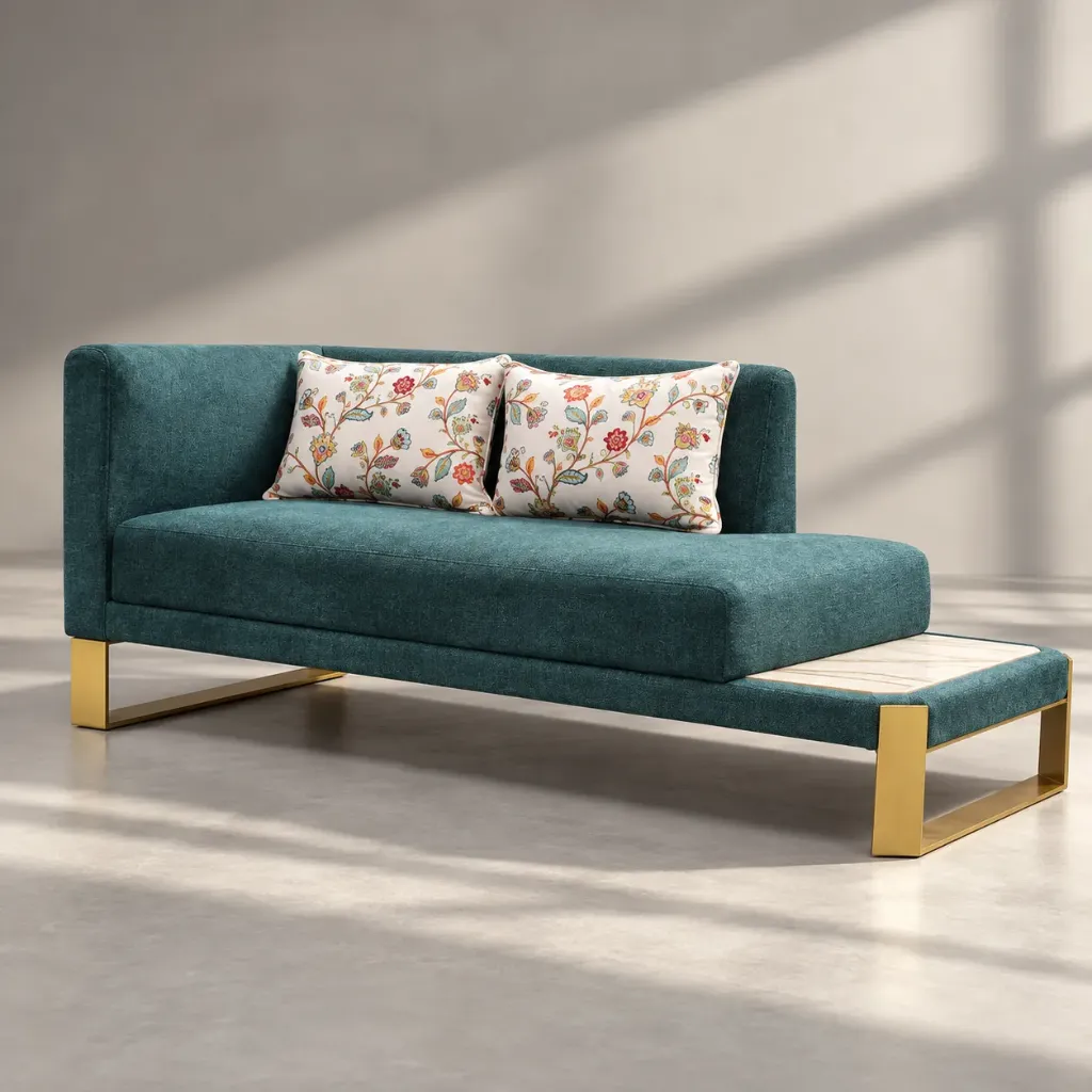 Bombay Chaise Sofa Green