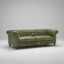 Gulmohar Leatherette Chesterfield Sofa
