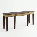 Ribbed Console in Teak