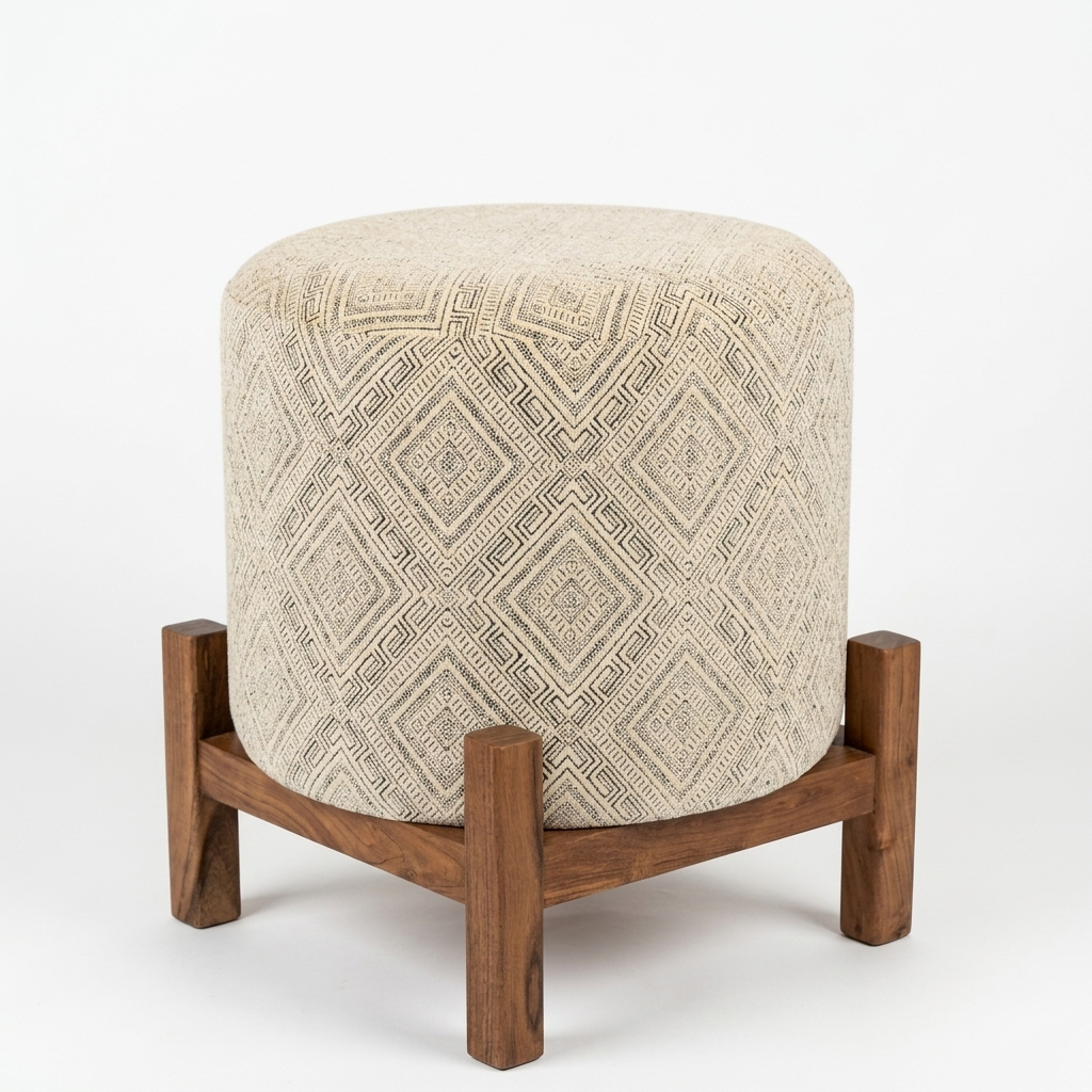Olve Round Puffy Ottoman