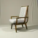 Riviera Stripe Teak Wood Lounge Chair