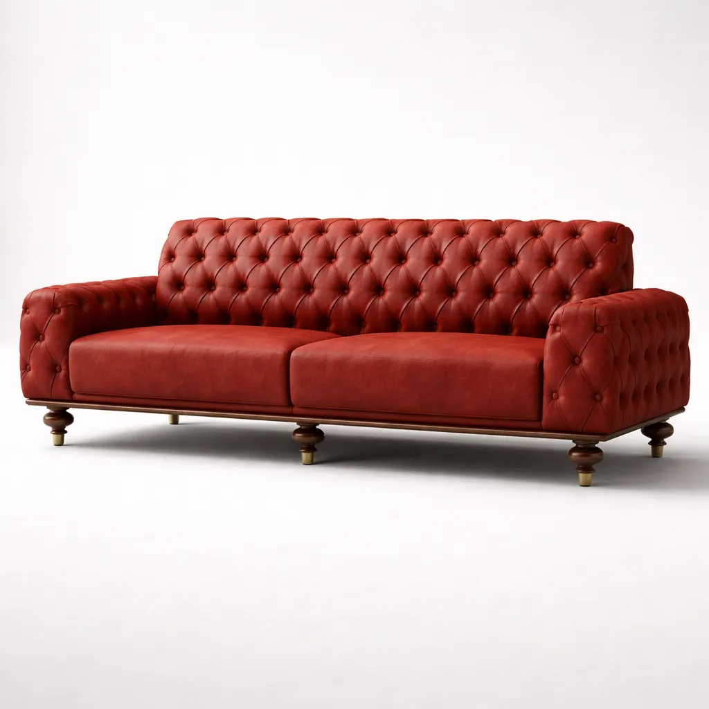 GULMOHAR TEAK CHESTERFIELD SOFA