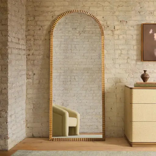 Fluted Arch Floor Mirror
